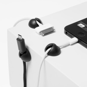 Bluelounge CableDrop Mini Cable Anchor for Small Cords - Cable Clip - Black - 0.80" Length (AVTBLUCDMBL) Product Image 