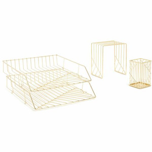 U Brands Vena Desktop Organization Kit - Metal - Gold Product Image 