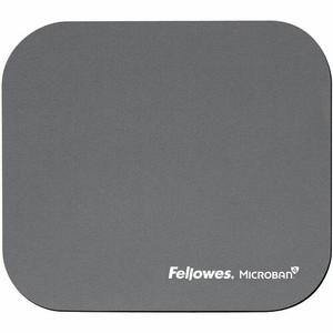 Fellowes Microban Mouse Pad - 8" Height x 9" Width x 0.13" Depth - Graphite - Rubber - Wear Resistant, Tear Resistant, Scratch Resistant, Skid Proof Product Image 