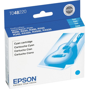 Epson T0482 Original Inkjet Ink Cartridge - Cyan - 1 Each - Inkjet - Cyan (EPST048220S) Product Image 
