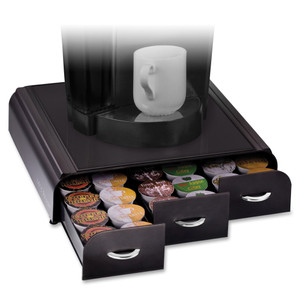 Mind Reader EMS Mind 3-drawer Coffee Pod Organizer - 36 x Coffee Pod - 3 Drawer(s) - 13.50" Height x 13.25" Width x 3.25" Depth - Counter - Heat Resistant (EMSTRY3PCBLK) Product Image 