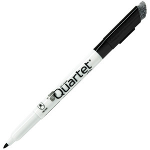 Quartet Classic Dry-Erase Markers with Eraser Cap - Fine Bullet Marker Point - Black Ink (QRT51989692) Product Image 