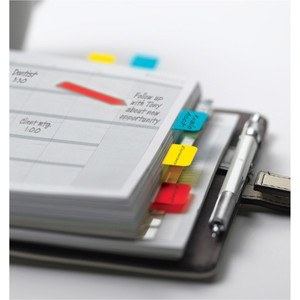 Post-it Durable Tabs - 36 Write-on Tab(s) - 1.50" Tab Height x 1" Tab Width - Red, Yellow, Blue Tab(s) - Wear Resistant, Tear Resistant, Repositionable (MMM686RYBT) Product Image 