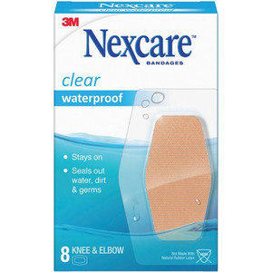 Nexcare Knee & Elbow Waterproof Bandages - - 2.38" Width x 3.50" Length - Clear (MMM58108) Product Image 