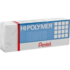 Pentel Hi-Polymer Eraser - White - Block - 2.6" Width x 0.5" Height x 1" Depth - 1 Each (PENZEH10) Product Image 
