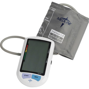 Medline Elite Auto Digital Blood Pressure Monitor - For Blood Pressure, Pulse Rate - Latex-free, Built-in Memory - Blue - Adult Product Image 