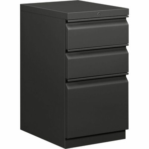 HON Brigade H33720R Pedestal - 28" Height x 15" Width x 19.9" Depth - 3 x Box, File Drawer(s) - Finish: Charcoal Product Image 