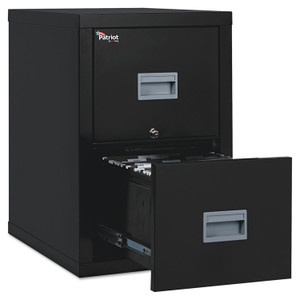 FireKing Patriot by FireKing Insulated Fire File, 1-Hour Fire Protection, 2 Legal/Letter File Drawers, Black, 17.75" x 25" x 27.75" Product Image 