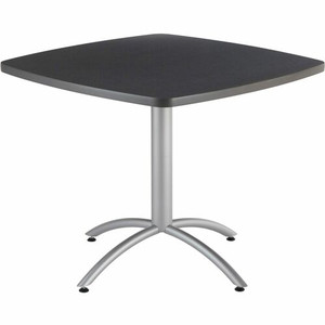 Iceberg CafeWorks 36" Square Cafe Table - Melamine Square Top - Powder Coated Base - 1.13" Table Top Thickness - 30" Height x 36" Width x 36" Depth - Assembly Required Product Image 