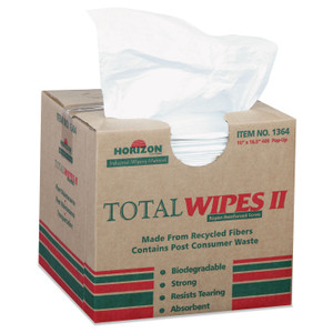 AbilityOne - Towel, Machinery Wiping, 4-Ply, Biodegradable, White, 10" x 16-1/2"  - (7920-01-370-1364) (7920013701364) Product Image 