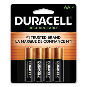 Duracell Rechargeable StayCharged NiMH Batteries, AA, 4/Pack (DURNLAA4BCD) View Product Image