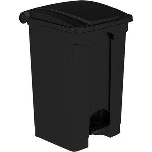 Safco Plastic Step-on Waste Receptacle - 12 gal Capacity - Foot Pedal, Lightweight - 23.8" Height x 15.8" Width x 16" Depth - Plastic - Black Product Image 