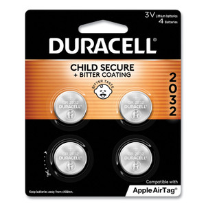 Duracell Lithium Coin Batteries With Bitterant, 2032, 4/Pack (DURDL2032B4PK) View Product Image
