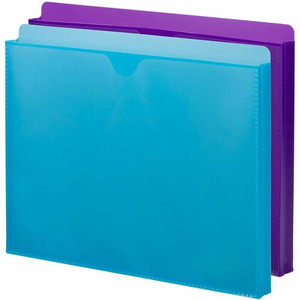 Smead Straight Tab Cut Letter File Jacket - 8 1/2" x 11" - 1" Expansion - Purple, Teal Product Image 