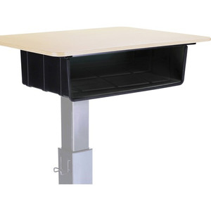 Lorell Sit-to-Stand School Desk w/Large Book Box - Large x 20" Width x 15" Depth x 5" Height - Black Product Image 