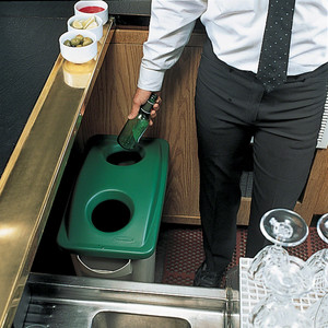 Rubbermaid Commercial Slim Jim Bottle/Can Recycling Top - Rectangular - (RCP269288BECT) Product Image 