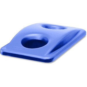 Rubbermaid Commercial Slim Jim Bottle/Can Recycling Top - Rectangular - Blue - (RCP269288BECT) Product Image 