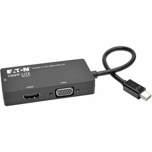 Tripp Lite series Mini DisplayPort 1.2 to VGA/DVI/HDMI All-in-One Converter Adapter, 4K x 2K HDMI - (TRPP13706NHDV4K) Product Image 