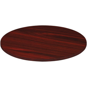 Lorell Chateau Series Round Conference Tabletop - 42" Diameter - Reeded Edge - Finish: Mahogany Laminate Product Image 