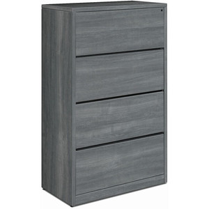 HON 10500 H10516 Lateral File - 59.1" Height x 36" Width x 20" Depth - 4 - Finish: Sterling Ash Product Image 