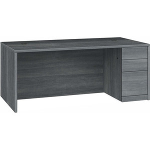 HON 10500 H105895R Pedestal Desk - 29.5" Height x 72" Width x 36" Depth - 3 x Box, File Drawer(s)Right Side - Finish: Sterling Ash - (HON105895RLS1) Product Image 