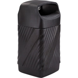 Safco Twist Waste Receptacle - 32 gal Capacity - Removable Lid, Durable, UV Resistant, Fade Resistant - 38" Height x 18.3" Width x 19.4" Depth - High-density Polyethylene (HDPE) - Black Product Image 