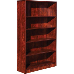 Lorell Laminate Bookcase - x 0.8" Thickness Shelf, 60" Height x 36" Width x 12" Depth - 5 Shelve(s) - 4 Adjustable Shelf(ves) - Square Edge - Material: Thermofused Laminate (TFL) - (LLR99788) Product Image 