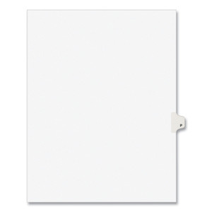 Avery Preprinted Legal Exhibit Side Tab Index Dividers, Avery Style, 26-Tab, P, 11 x 8.5, White, 25/Pack, (1416) View Product Image
