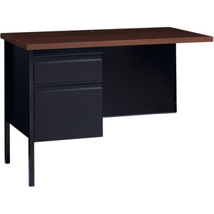 Lorell Fortress Series Left-Pedestal Return - Rectangle Top - 42" Table Top Width x 24" Table Top Depth x 1.12" Table Top Thickness - 29.50" Height - Office, File - Assembly Required - (LLR60924) Product Image 