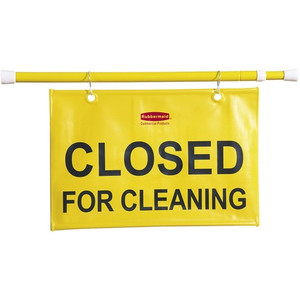 Rubbermaid Commercial Closed For Cleaning Safety Sign - Print/Message "Closed for Cleaning" - (RCP9S1500YWCT) Product Image 