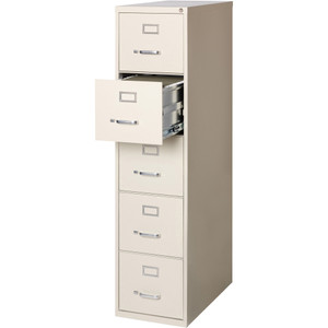 Lorell Fortress Series 26-1/2" Commercial-Grade Vertical File Cabinet - 15" Width x 26.5" Depth x 61" Height - (LLR48497) Product Image 
