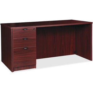 Lorell Prominence 2.0 Left-Pedestal Desk - x 1" Thickness Top, 29" Height x 72" Width x 36" Depth - 3 x File, Box Drawer(s) - Single Pedestal on Left Side - Band Edge - Material: Particleboard - (LLRPD3672LSPMY) Product Image 