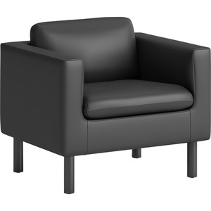 HON Parkwyn Club Chair - 29" Height x 33" Width x 26.8" Depth - Material: Polyurethane - Finish: Black Product Image 