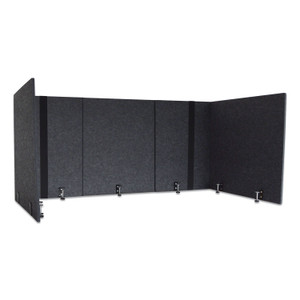 Lumeah Adjustable Desk Screen with Returns, 48 to 78 x 29 x 26.5, Polyester, Ash View Product Image