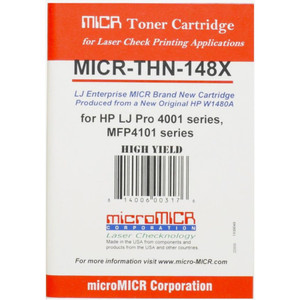 microMICR MICR High Yield Laser Toner Cartridge 148X, 148A (W1480A) - Black - (MCMMICRTHN148X) Product Image 