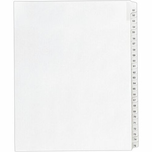 Avery Collated Legal Exhibit Dividers - Allstate Style - 25 x Divider(s) - Printed Tab(s) - Digit - 51-75 Product Image 