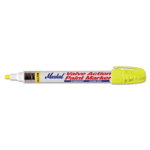Markal Valve Action Paint Marker, Fluorescent Yellow, 1/8 In, Medium (434-97050) Product Image 
