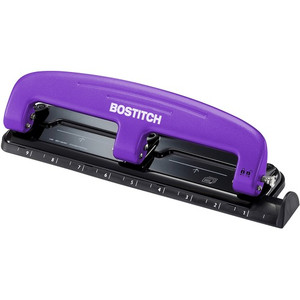 Bostitch EZ Squeeze&trade 12 Three-Hole Punch - 3 Punch Head(s) - 12 Sheet - 9/32" Punch Size - 3" Width x 1.6" Height - (ACI2105) Product Image 