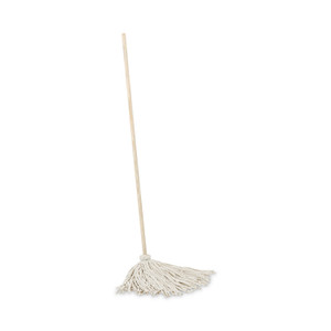 Boardwalk Handle/Deck Mops, #16 White Cotton Head, 48" Natural Wood Handle (BWK116C) View Product Image