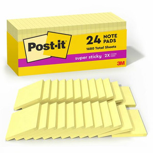 Post-it Super Sticky Notes - 1680 - 3" Flag/Note Width x 3" Flag/Note Length - Square - 70 Sheets per Pad - Unruled Product Image 