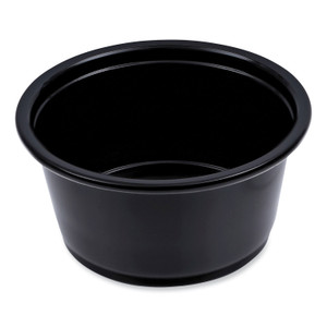 Boardwalk Souffle/Portion Cups, 2 oz, Polypropylene, Black, 125 Cups/Sleeve, 20 Sleeves/Carton (BWKPRTN2BL) View Product Image