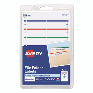 Avery Printable 4" x 6" - Permanent File Folder Labels, 0.69 x 3.44, White, 7/Sheet, 36 Sheets/Pack, (5215) View Product Image