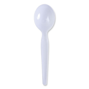 Boardwalk Heavyweight Polystyrene Cutlery, Soup Spoon, White, 1000/Carton (BWKSOUPHWPSWH) View Product Image