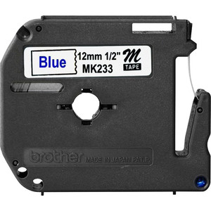 Brother Labeling Tape, Nonlaminated, 1/2" Size, Blue/White (BRTMK233) View Product Image