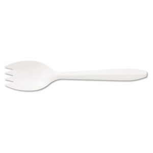 Boardwalk Mediumweight Polypropylene Cutlery, Spork, White, 1000/Carton (BWKSPORK) View Product Image