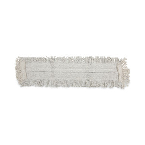 Boardwalk Disposable Dust Mop Head w/Sewn Center Fringe, Cotton/Synthetic, 36w x 5d, White View Product Image