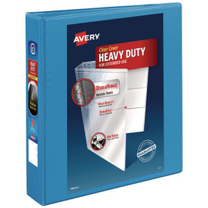 Avery Heavy-Duty Non Stick View Binder with DuraHinge and Slant Rings, 3 Rings, 1.5" Capacity, 11 x 8.5, Light Blue, (5401) View Product Image