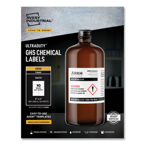 Avery UltraDuty GHS Chemical Waterproof and UV Resistant Labels, 2 x 4, White, 10/Sheet, 50 Sheets/Box View Product Image