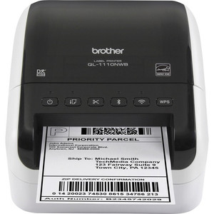 Brother QL-1110NWB Desktop Direct Thermal Printer - Monochrome - Label Print - USB - Bluetooth - Wireless LAN Product Image 