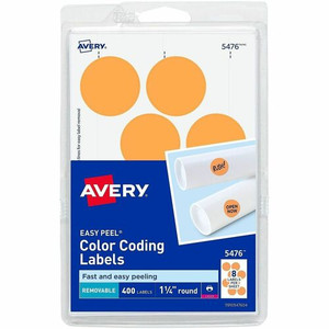 Avery 1-1/4" Color-Coding Labels - 1 1/4" Diameter - Removable Adhesive - Round - Laser - Orange Product Image 